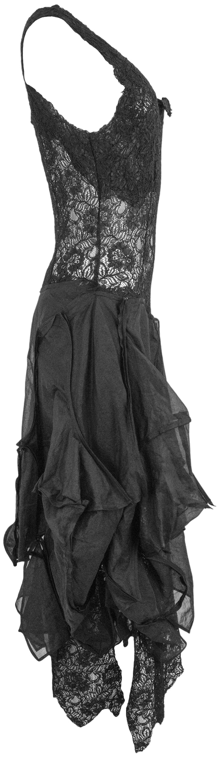 Yohji Yamamoto Lace Panel 3D Dress in Black