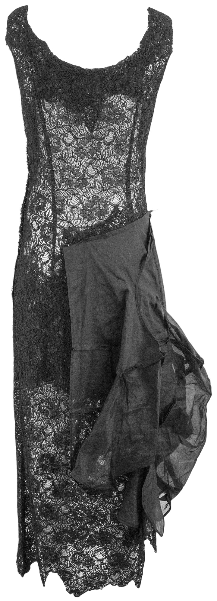 Yohji Yamamoto Lace Panel 3D Dress in Black