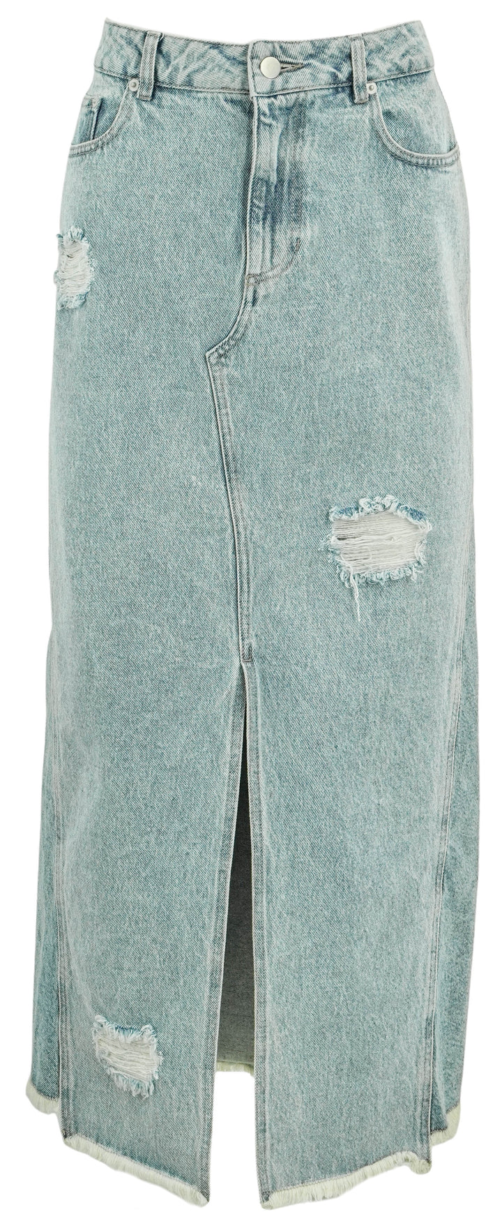 Holzweiler Louise Long Denim Skirt in Light Blue - Discounts on Holzweiler at UAL