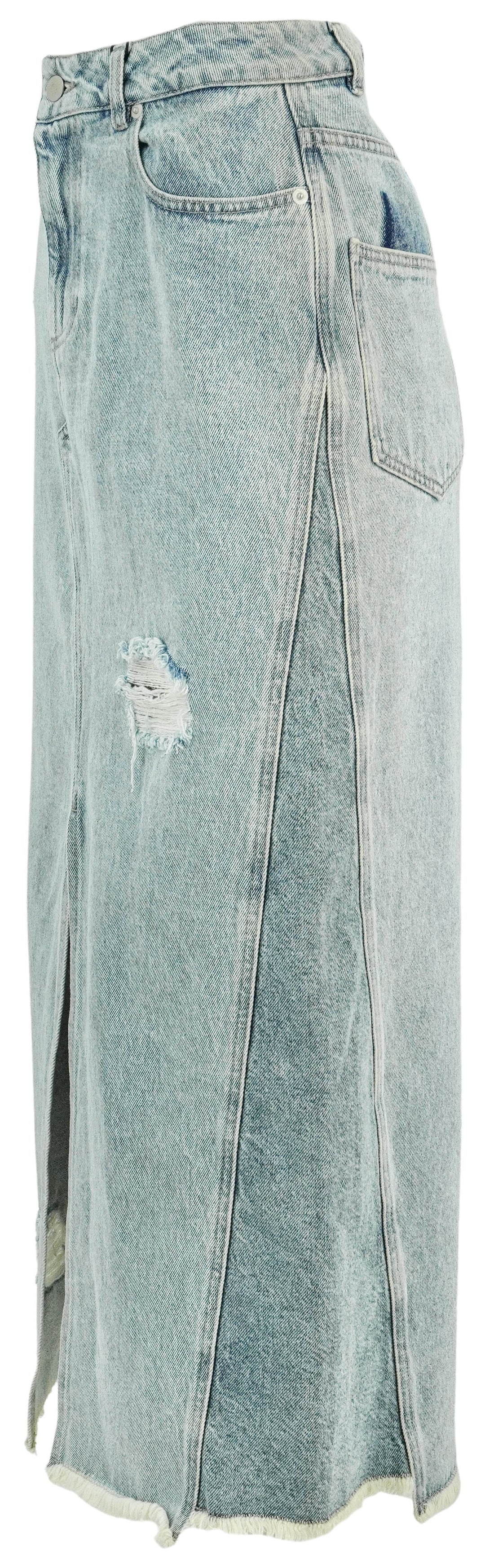 Holzweiler Louise Long Denim Skirt in Light Blue - Discounts on Holzweiler at UAL