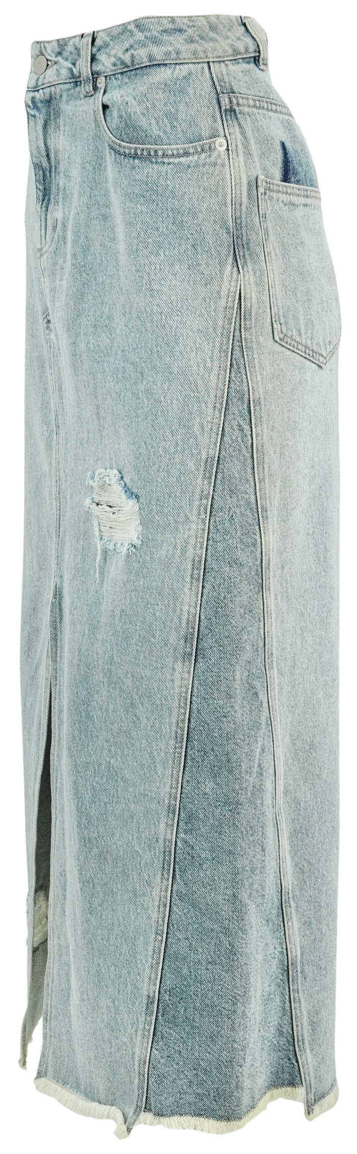 Holzweiler Louise Long Denim Skirt in Light Blue - Discounts on Holzweiler at UAL