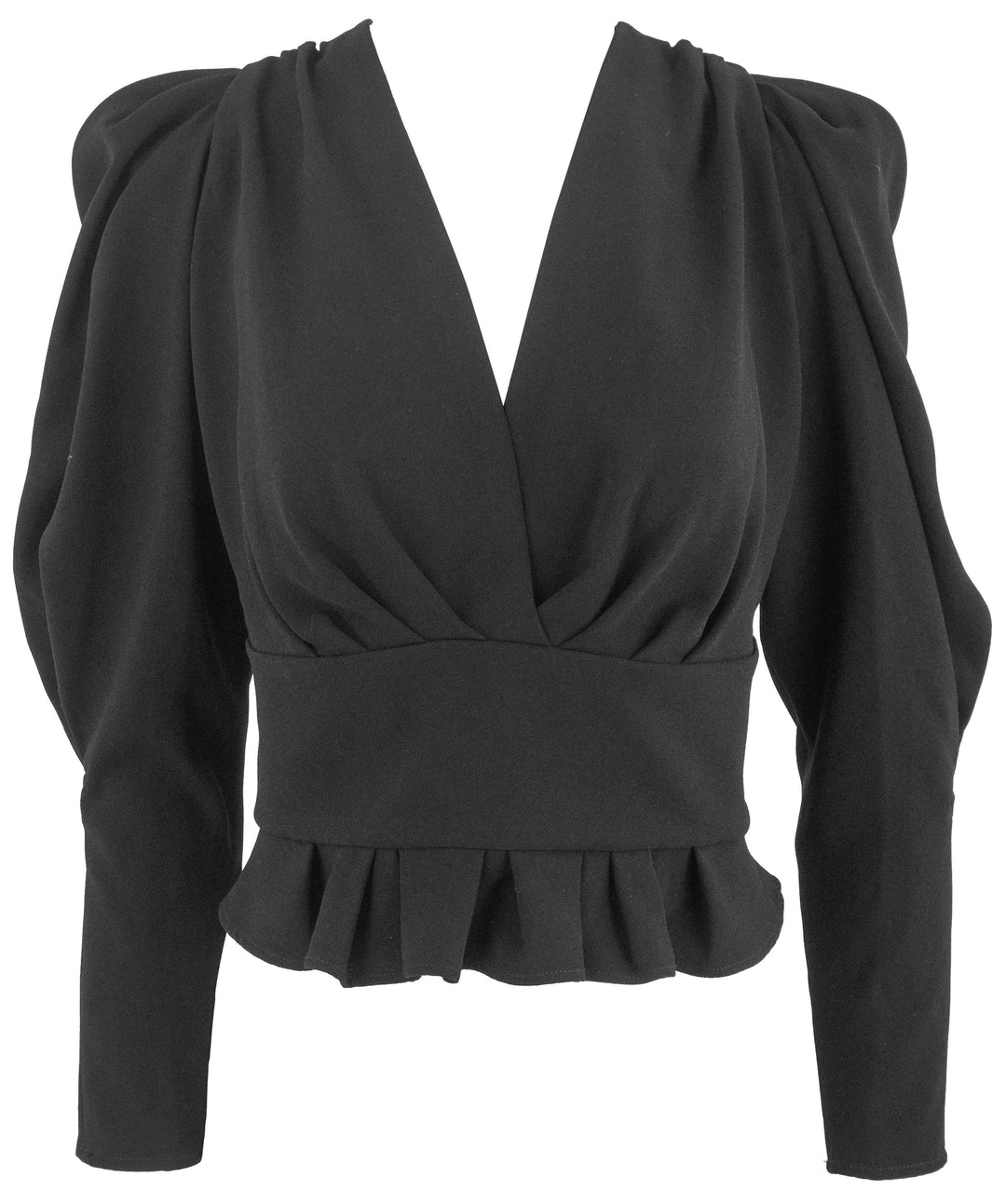 IRO Long Sleeve Draped Top in Black - Discounts on IRO at UAL