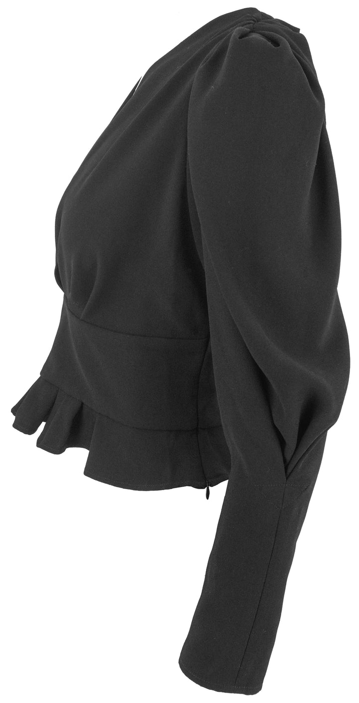 IRO Long Sleeve Draped Top in Black - Discounts on IRO at UAL