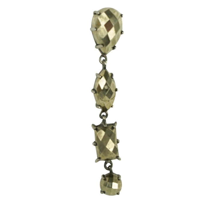 Ela Rae Dangle Mismatch Earrings in Pyrite - Discounts on Ela Rae at UAL