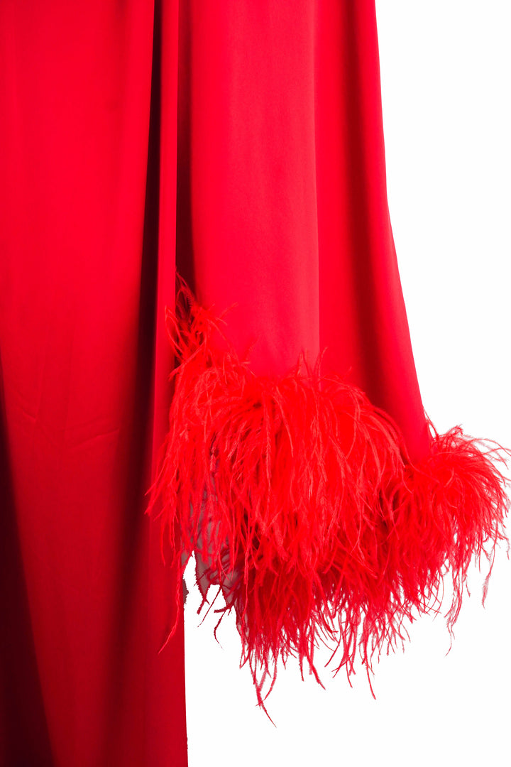 Rachel Gilbert Petra Feather Cape in Red - Discounts on Rachel Gilbert at UAL