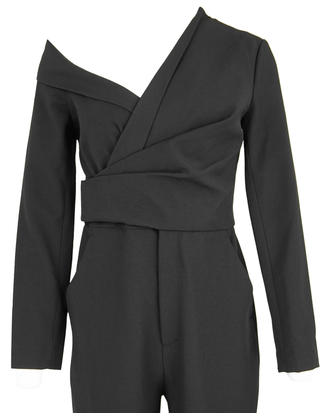 A.L.C. Skyla Asymmetric Wrap Jumpsuit in Black - Discounts on A.L.C. at UAL