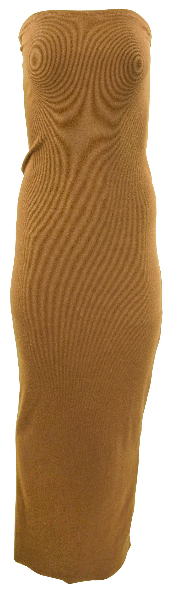 Eterne Ribbed Maxi Dress in Brown