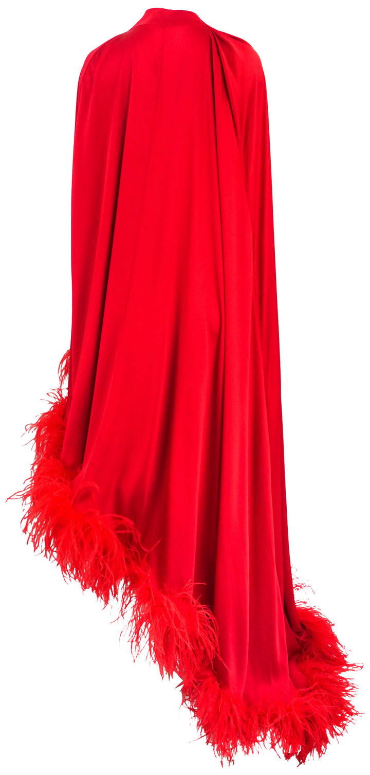 Rachel Gilbert Petra Feather Cape in Red - Discounts on Rachel Gilbert at UAL