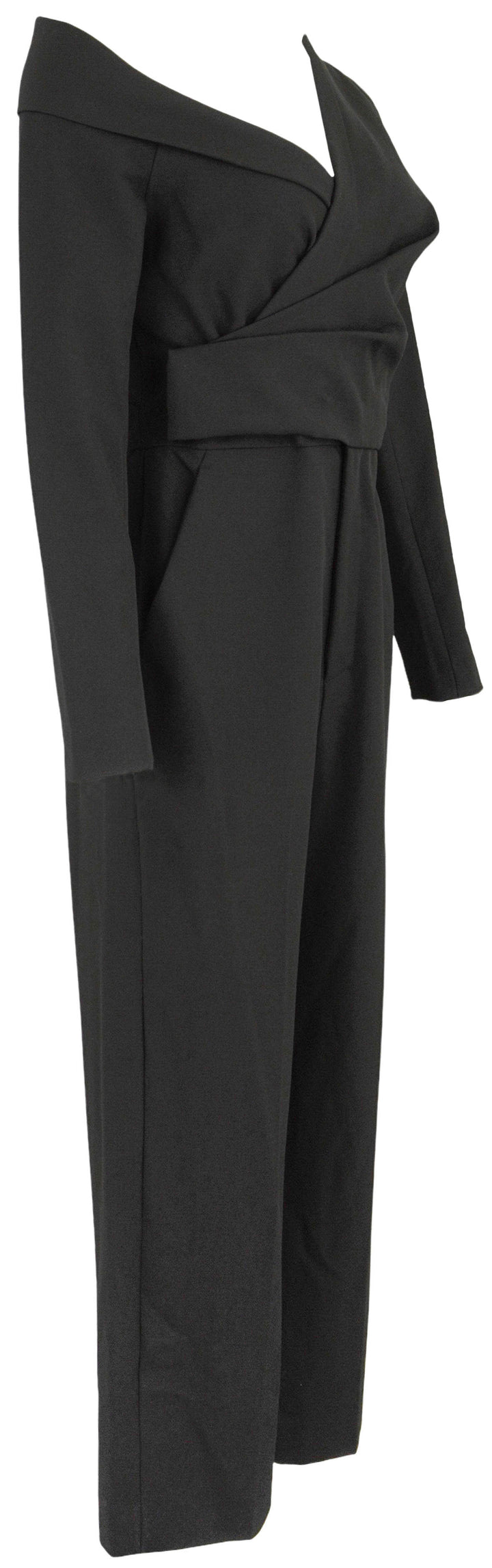 A.L.C. Skyla Asymmetric Wrap Jumpsuit in Black - Discounts on A.L.C. at UAL