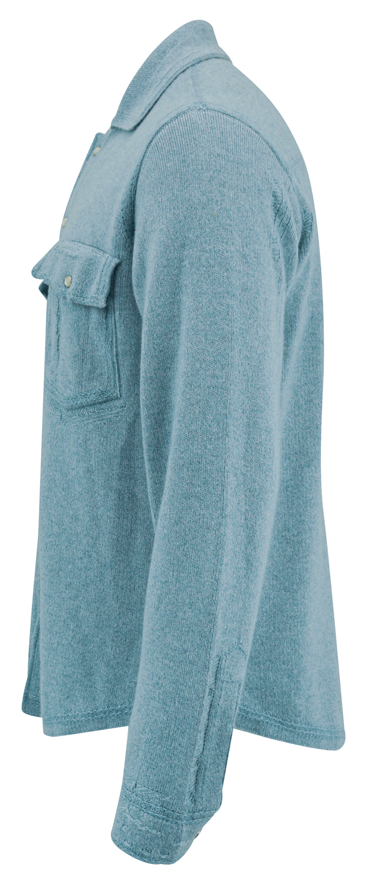 Barrie Cashmere and Cotton Denim Overshirt in Blue - Discounts on Barrie at UAL