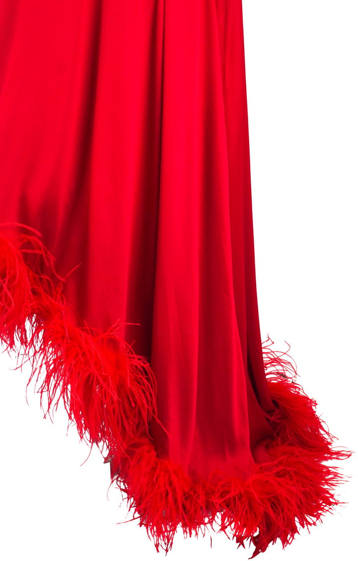 Rachel Gilbert Petra Feather Cape in Red - Discounts on Rachel Gilbert at UAL
