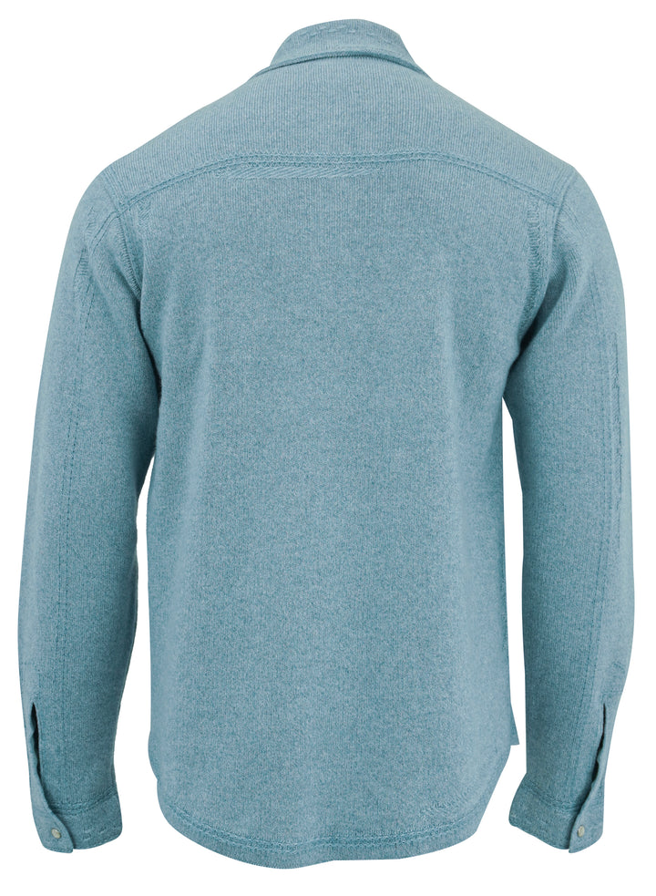 Barrie Cashmere and Cotton Denim Overshirt in Blue - Discounts on Barrie at UAL