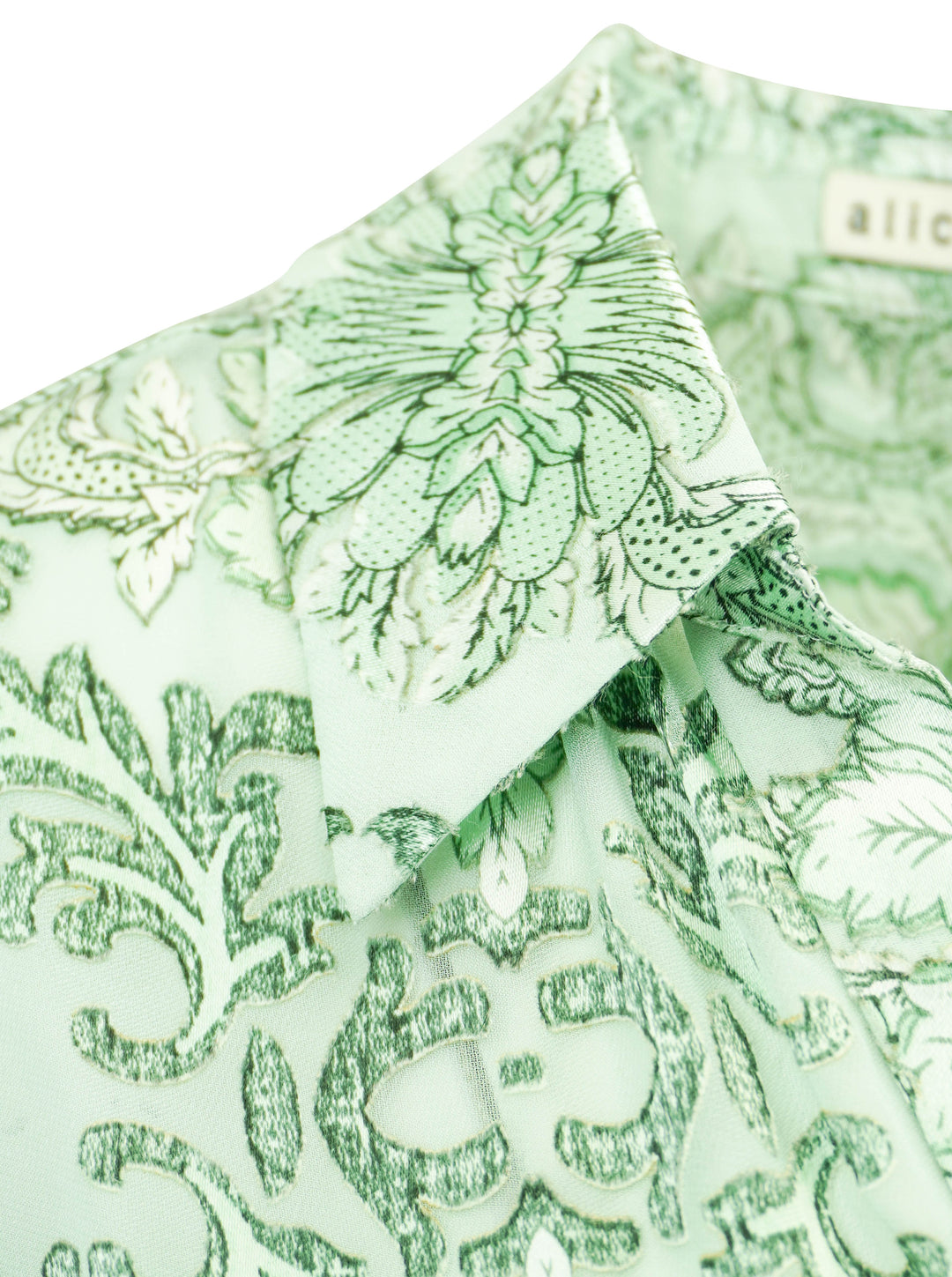 Alice & Olivia Eloise Button-Up in Vanity Pistachio - Discounts on Alice + Olivia at UAL