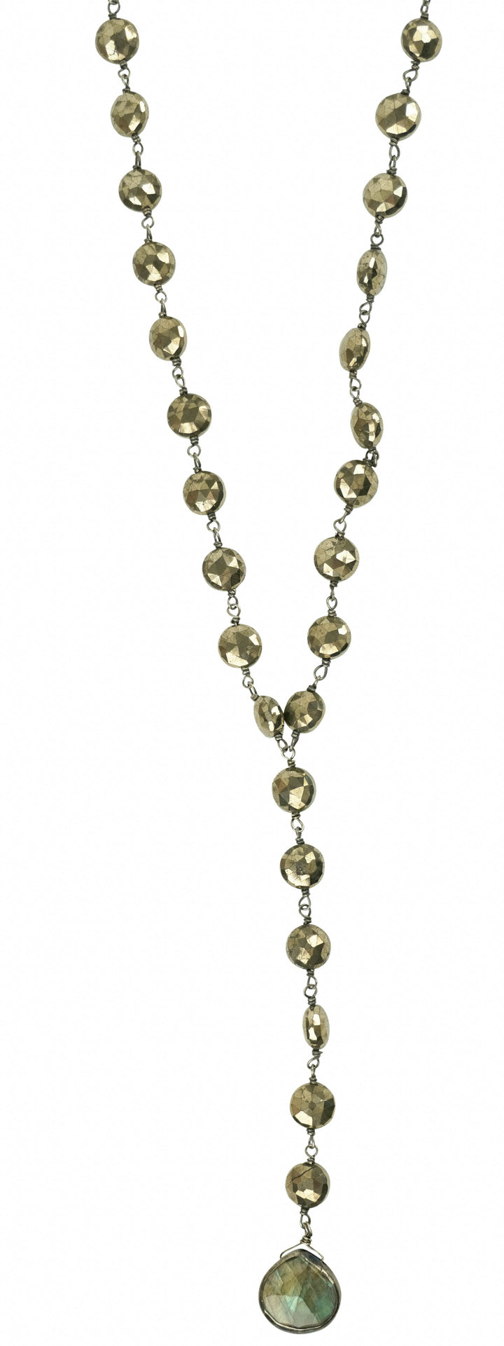 Ela Rae Yaeli Necklace in Pyrite and Labradorite - Discounts on Ela Rae at UAL
