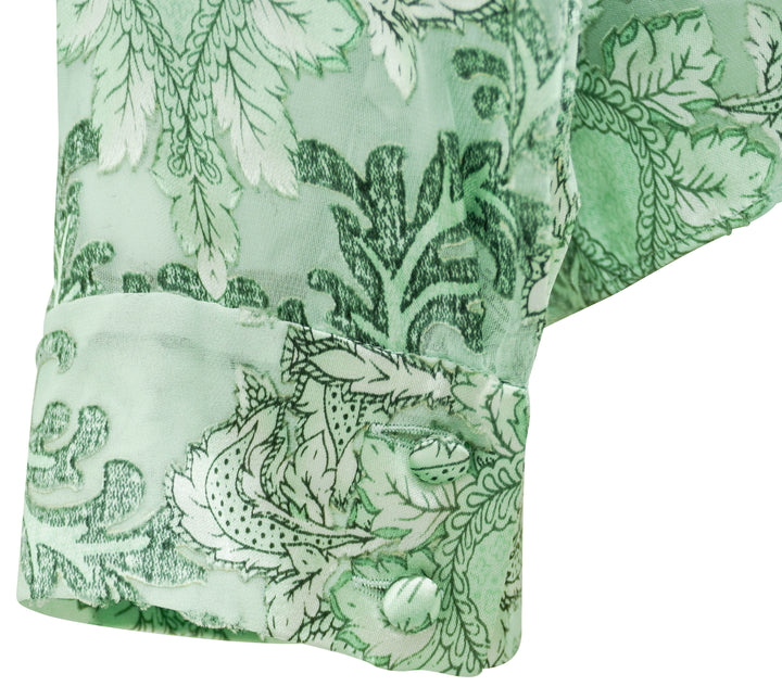 Alice & Olivia Eloise Button-Up in Vanity Pistachio - Discounts on Alice + Olivia at UAL