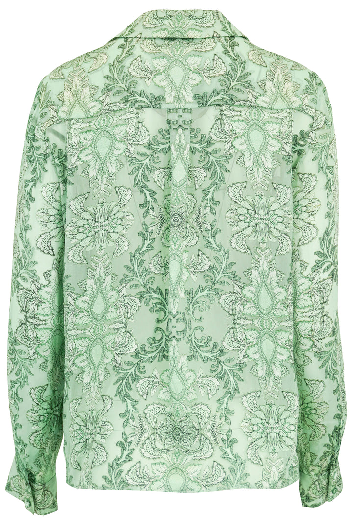 Alice & Olivia Eloise Button-Up in Vanity Pistachio - Discounts on Alice + Olivia at UAL