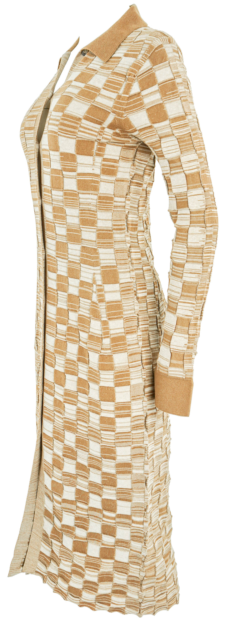 Rosetta Getty Long Sleeve Square Woven Knit Dress in Beige - Discounts on Rosetta Getty at UAL