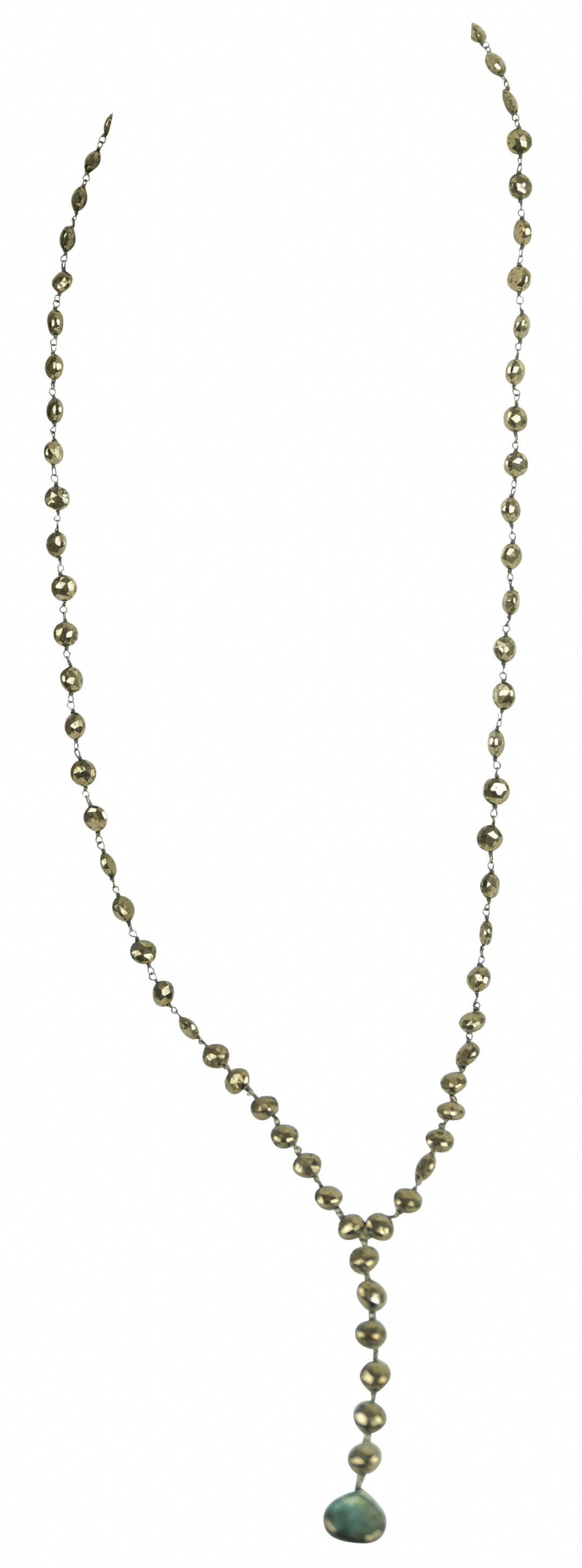 Ela Rae Yaeli Necklace in Pyrite and Labradorite - Discounts on Ela Rae at UAL