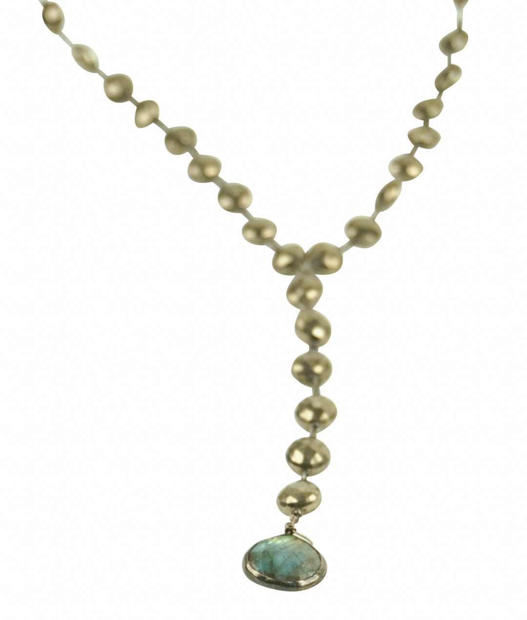 Ela Rae Yaeli Necklace in Pyrite and Labradorite - Discounts on Ela Rae at UAL