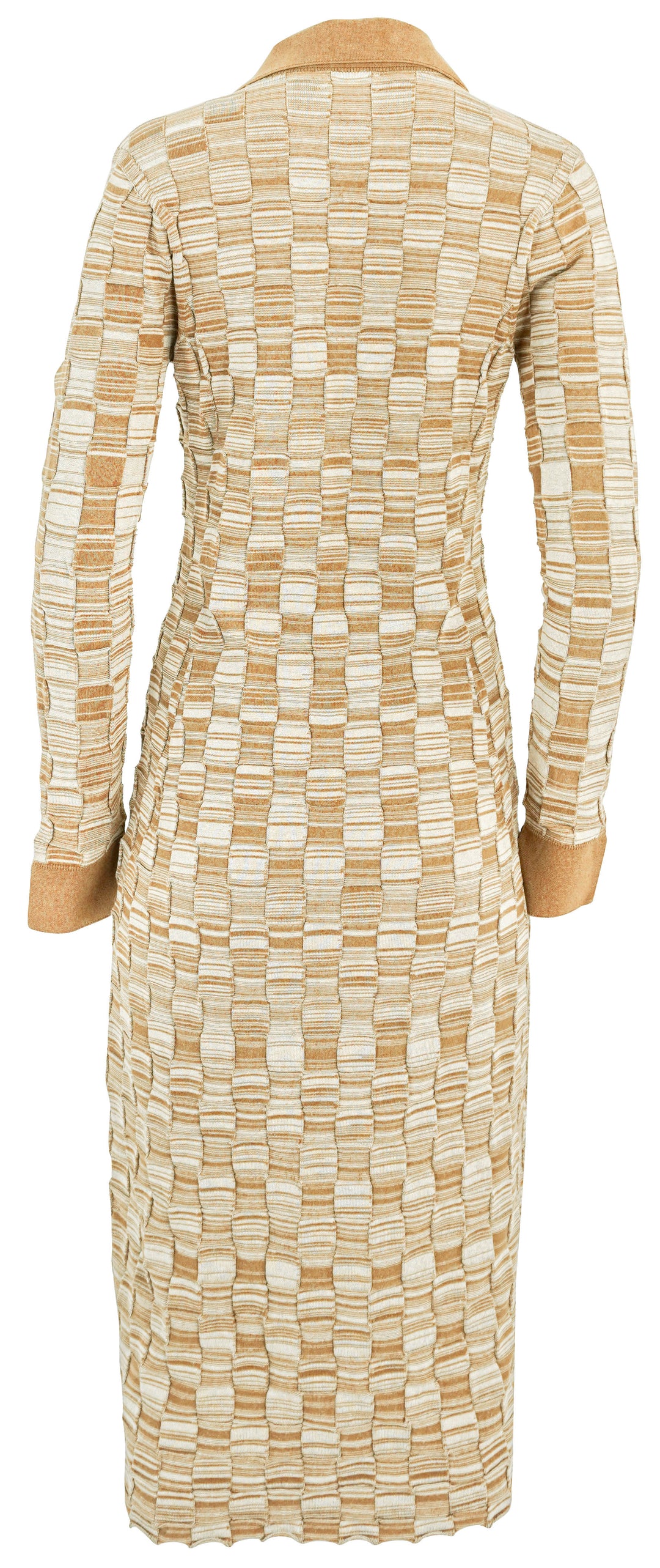Rosetta Getty Long Sleeve Square Woven Knit Dress in Beige - Discounts on Rosetta Getty at UAL