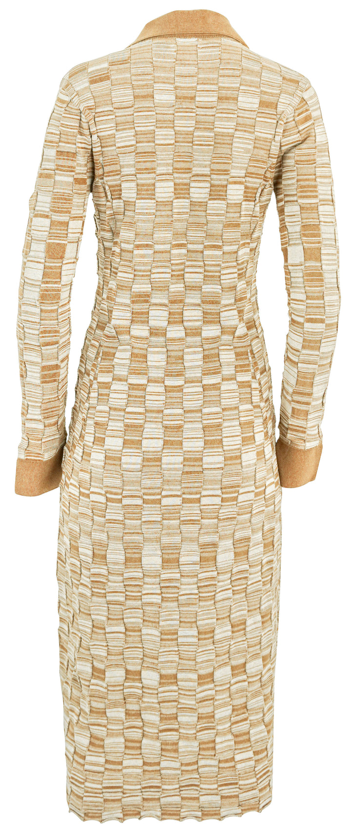 Rosetta Getty Long Sleeve Square Woven Knit Dress in Beige - Discounts on Rosetta Getty at UAL