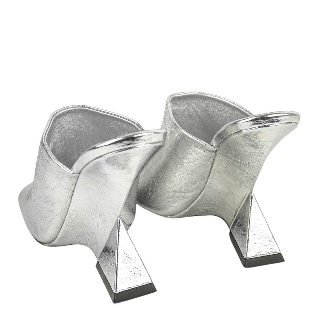 The Attico Cheope Mules in Silver - Discounts on The Attico at UAL