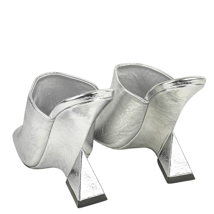 The Attico Cheope Mules in Silver - Discounts on The Attico at UAL