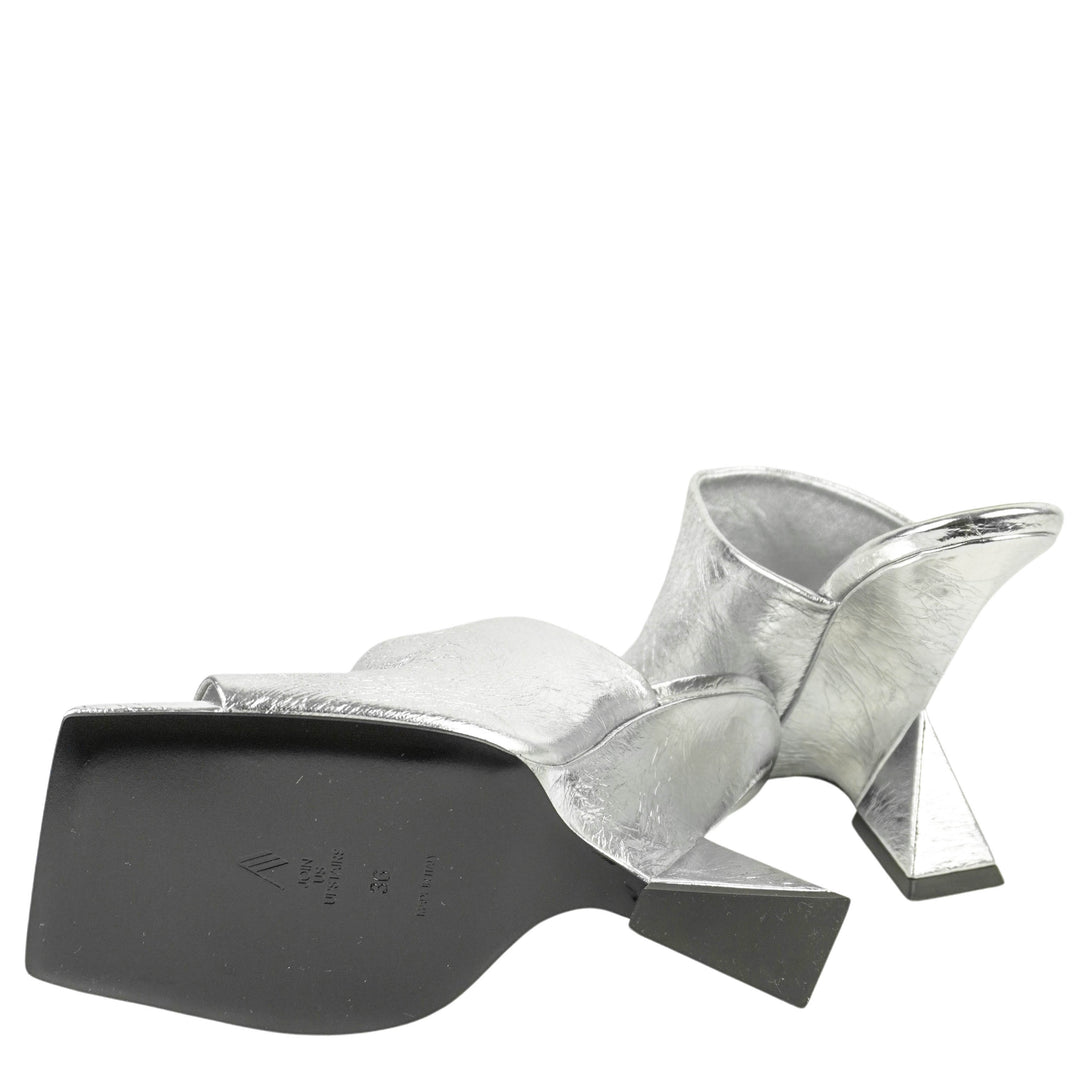 The Attico Cheope Mules in Silver - Discounts on The Attico at UAL