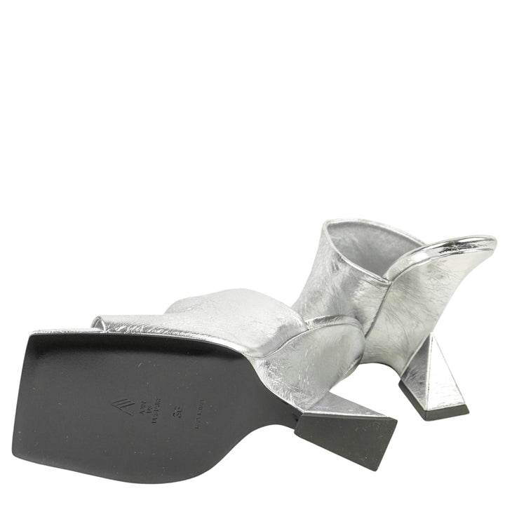 The Attico Cheope Mules in Silver - Discounts on The Attico at UAL