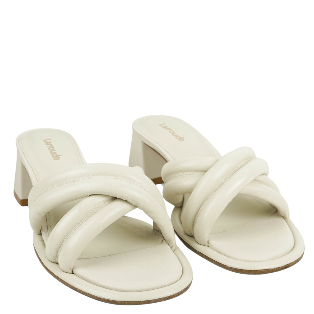 Larroude Laguna Sandals in Ecru