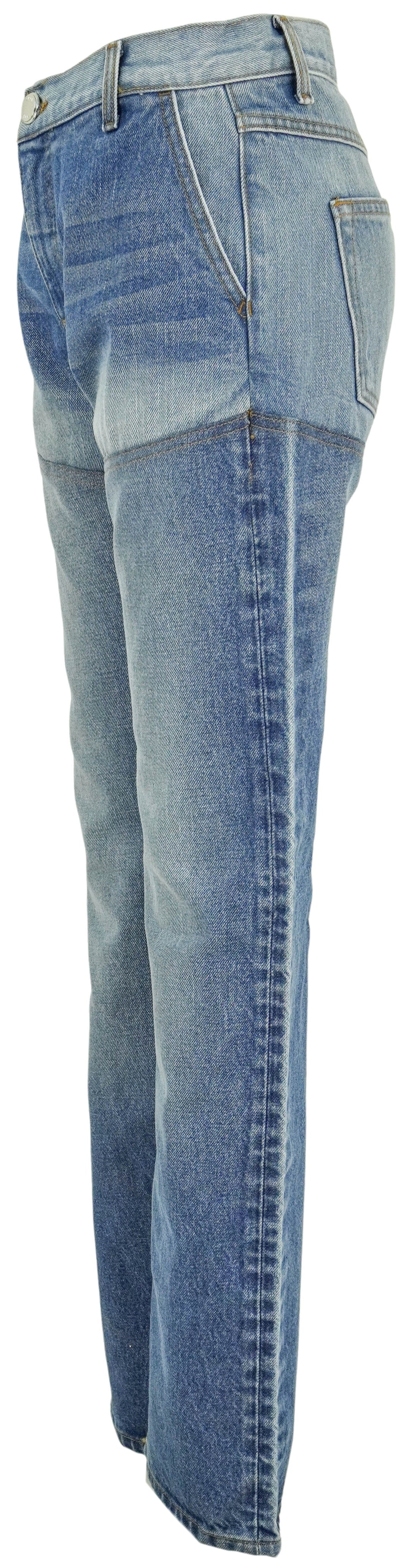 Brandon Maxwell Two Toned Straight Leg Denim in Indigo - Discounts on Brandon Maxwell at UAL