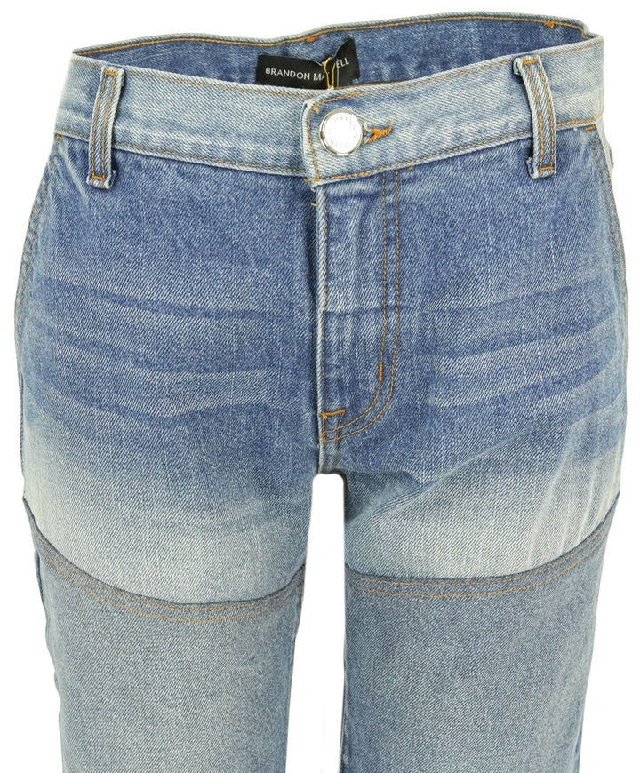 Brandon Maxwell Two Toned Straight Leg Denim in Indigo - Discounts on Brandon Maxwell at UAL