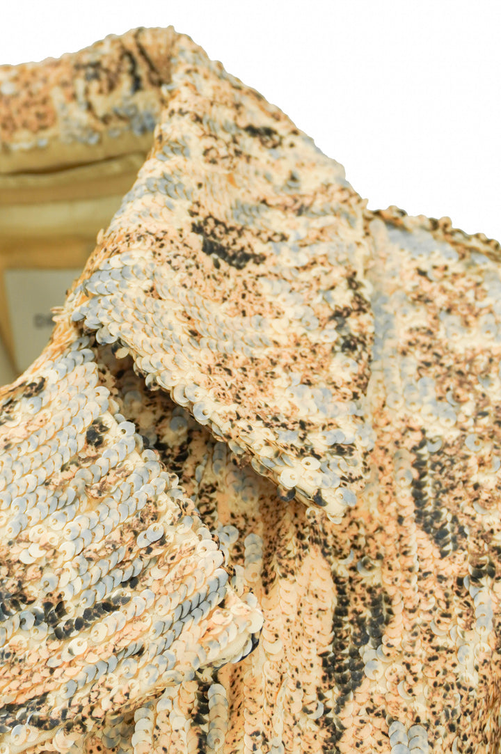 Dries Van Noten Ricca Coat in Snakeskin Sequin - Discounts on Dries Van Noten at UAL