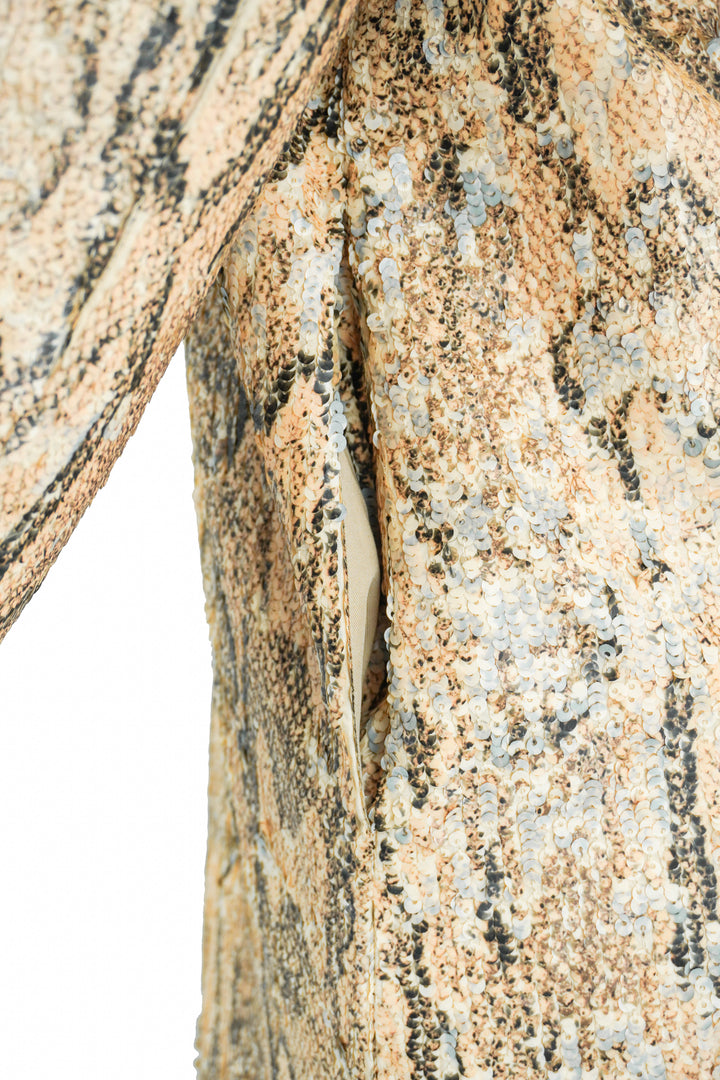Dries Van Noten Ricca Coat in Snakeskin Sequin - Discounts on Dries Van Noten at UAL
