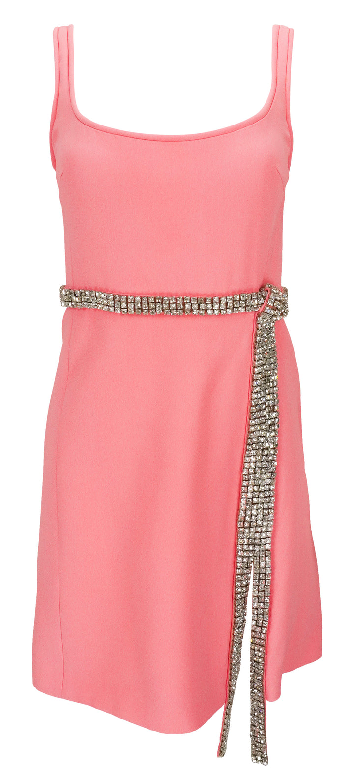 Giambattista Valli Sleeveless Mini Dress with Crystal Embellished Belt in Pink