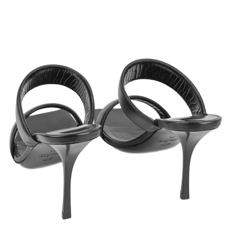 Palm Angels Logo Band Sandals in Black and White - Discounts on Palm Angels at UAL