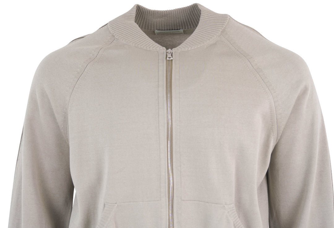 Dries Van Noten Knit Zip-Up Cardigan in Tan - Discounts on Dries Van Noten at UAL