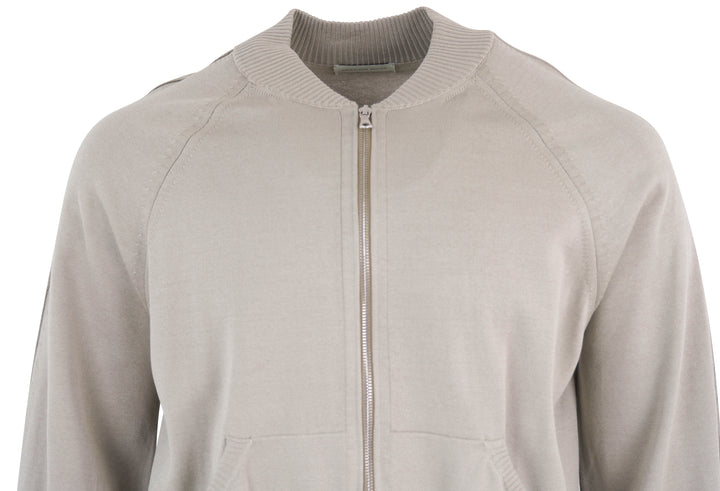 Dries Van Noten Knit Zip-Up Cardigan in Tan - Discounts on Dries Van Noten at UAL