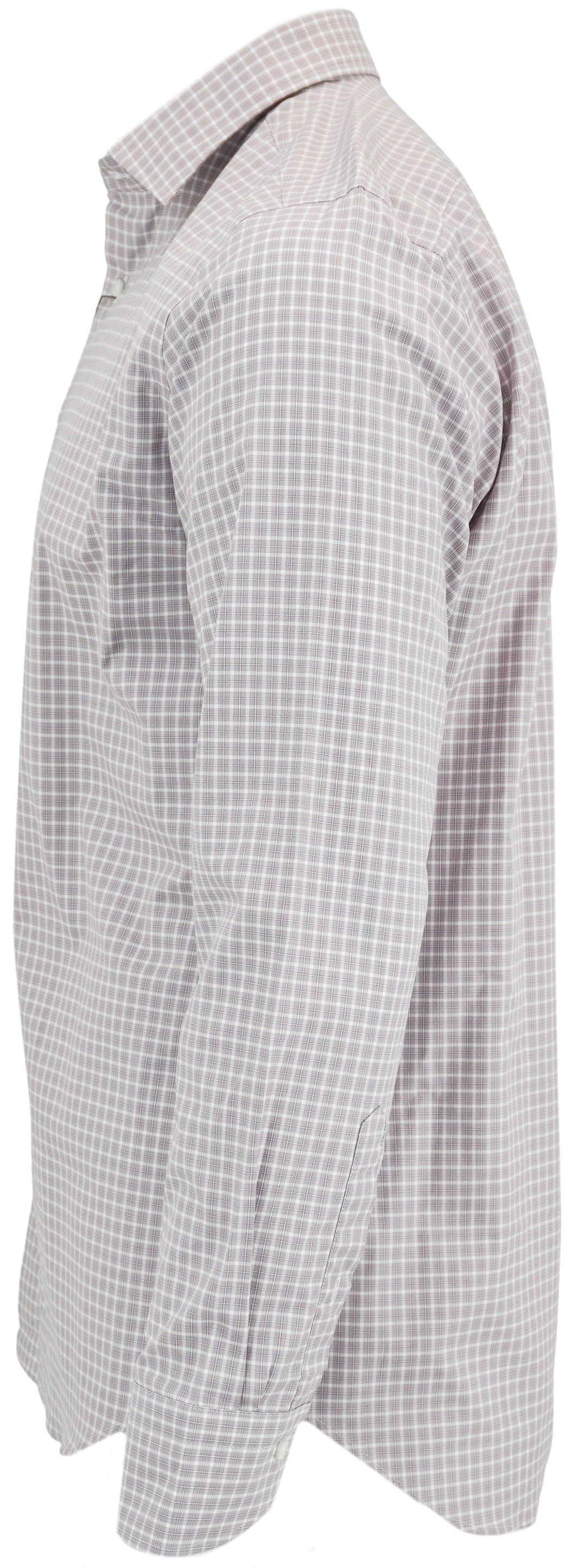 Canali Mini Plaid Print Button Down Shirt in Purple and White - Discounts on Canali at UAL