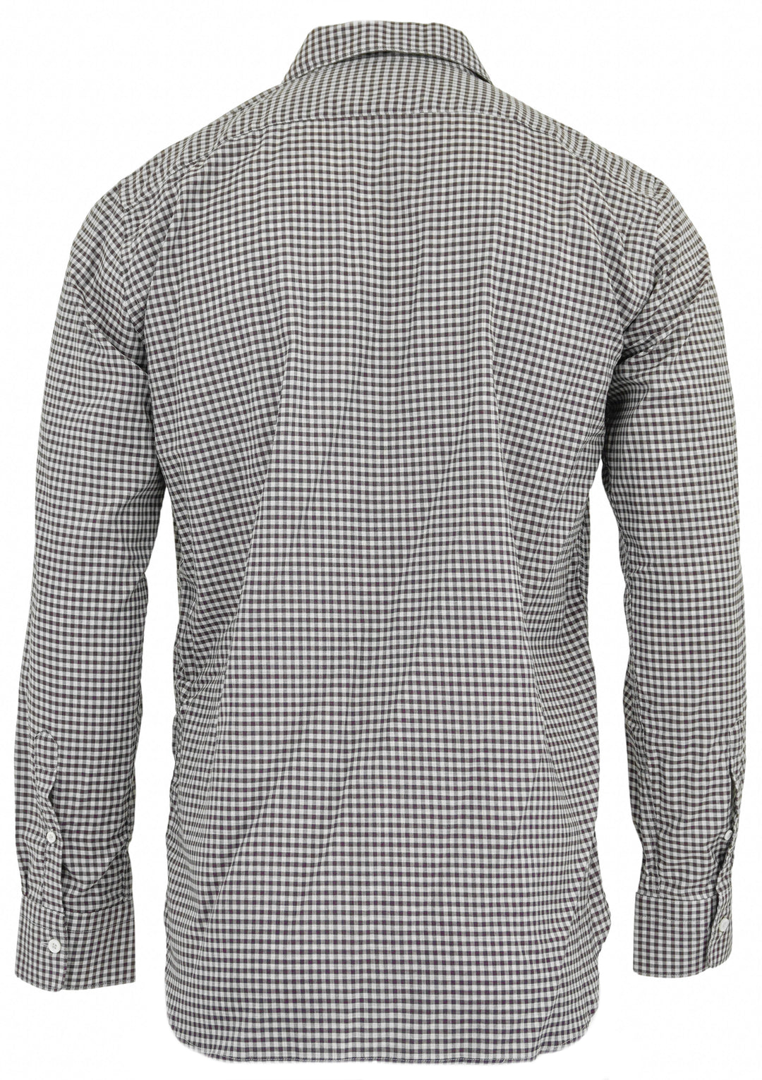 Canali Checked Print Button Down Shirt in Burgundy and Grey - Discounts on Canali at UAL