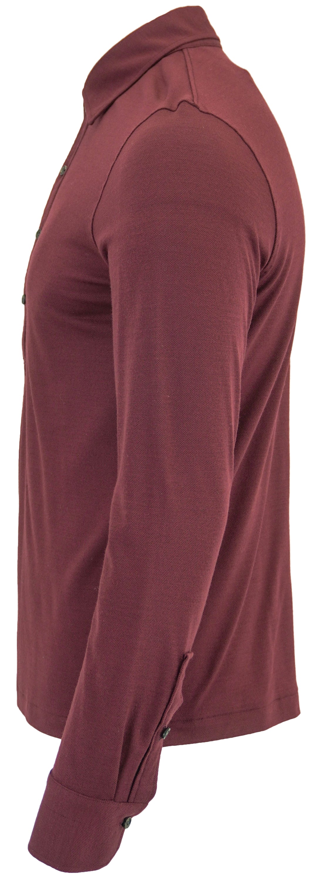 Isaia Napoli Long Sleeve Polo in Wine - Discounts on Isaia Napoli at UAL