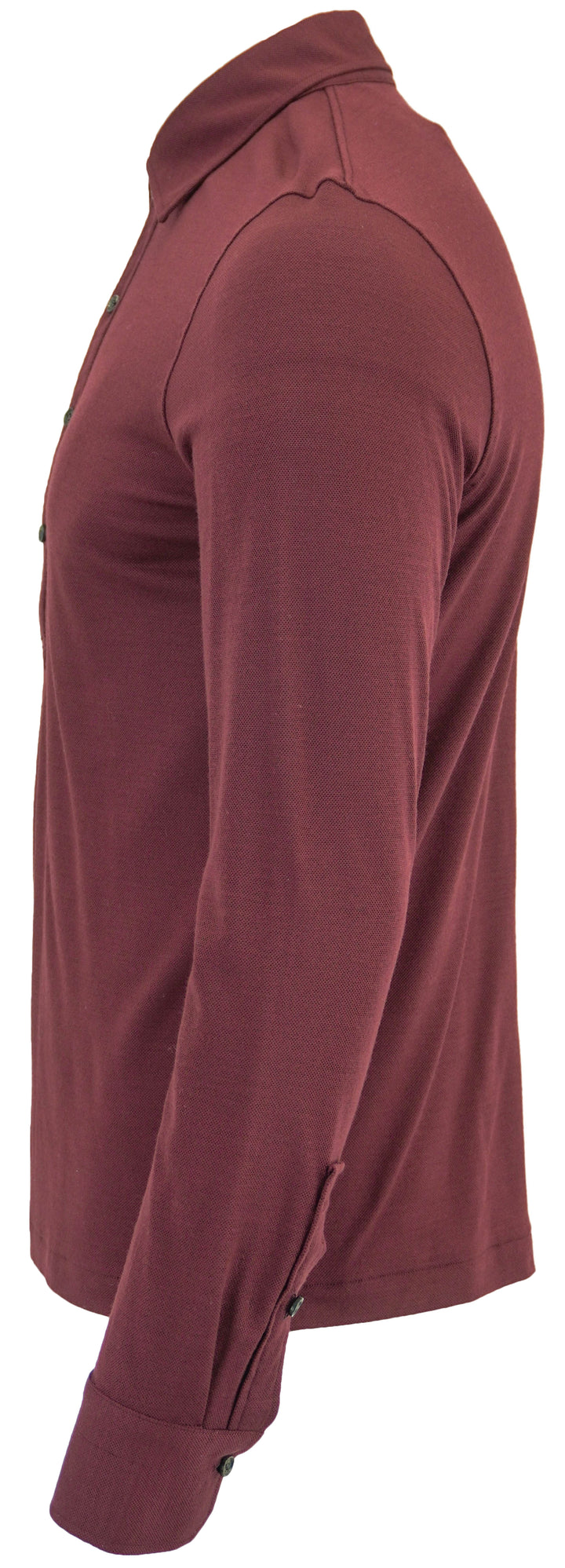 Isaia Napoli Long Sleeve Polo in Wine - Discounts on Isaia Napoli at UAL