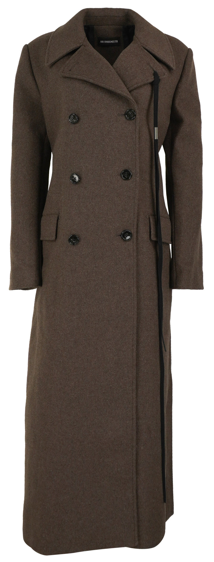 Ann Demeulemeester Agniet Double Breasted Coat in Beaver - Discounts on Ann Demeulemeester at UAL