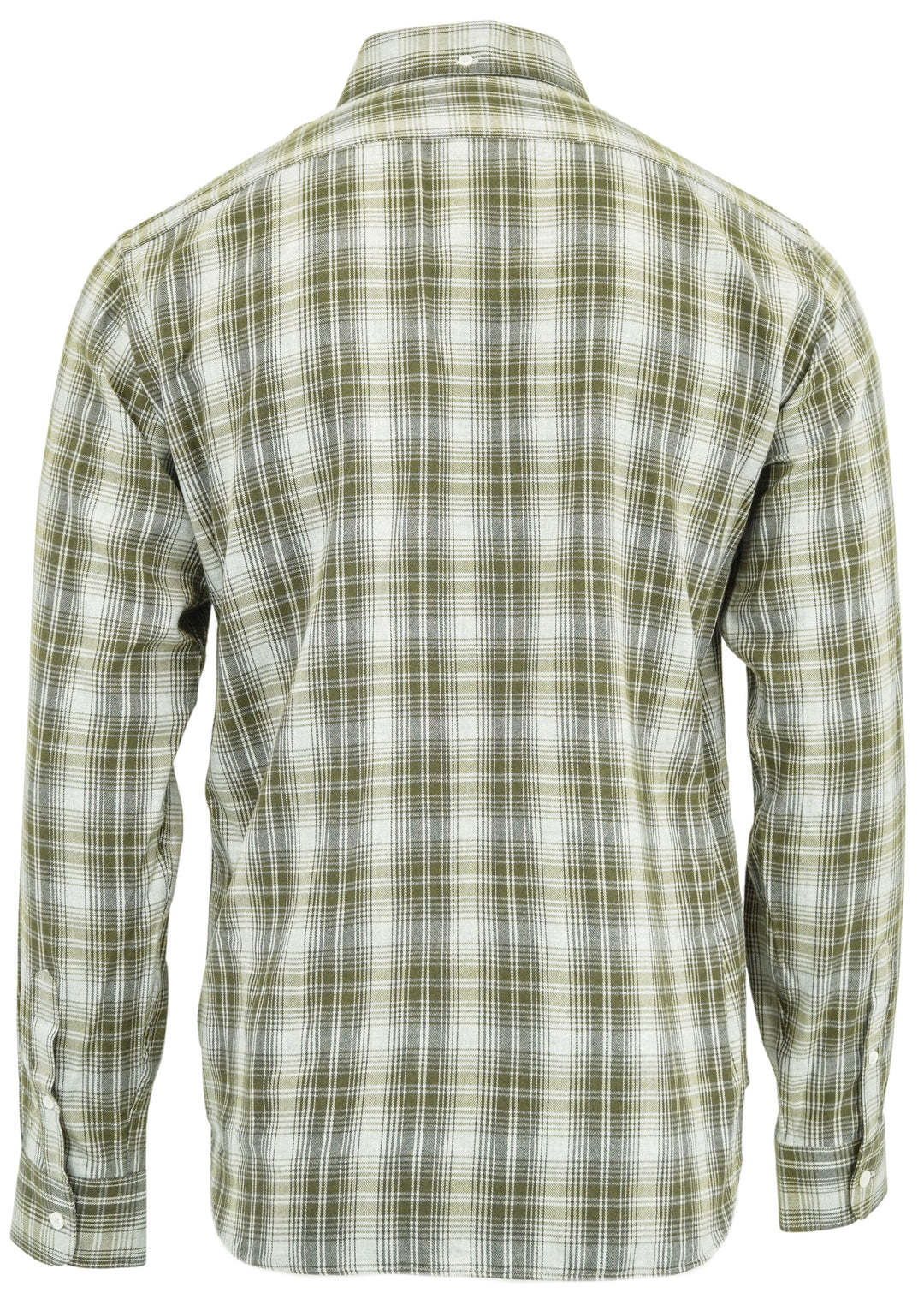 Fedeli Plaid Print Flannel Button Down Shirt in Green and Grey - Discounts on Fedeli at UAL