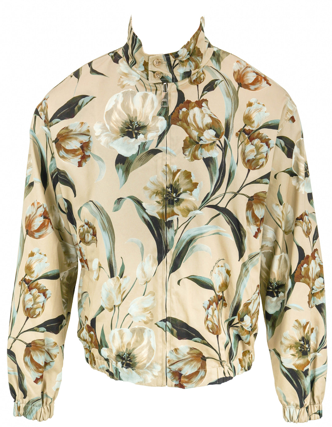 Dolce & Gabanna Reversible Floral Print Jacket in Beige Multi - Discounts on Dolce & Gabbana at UAL