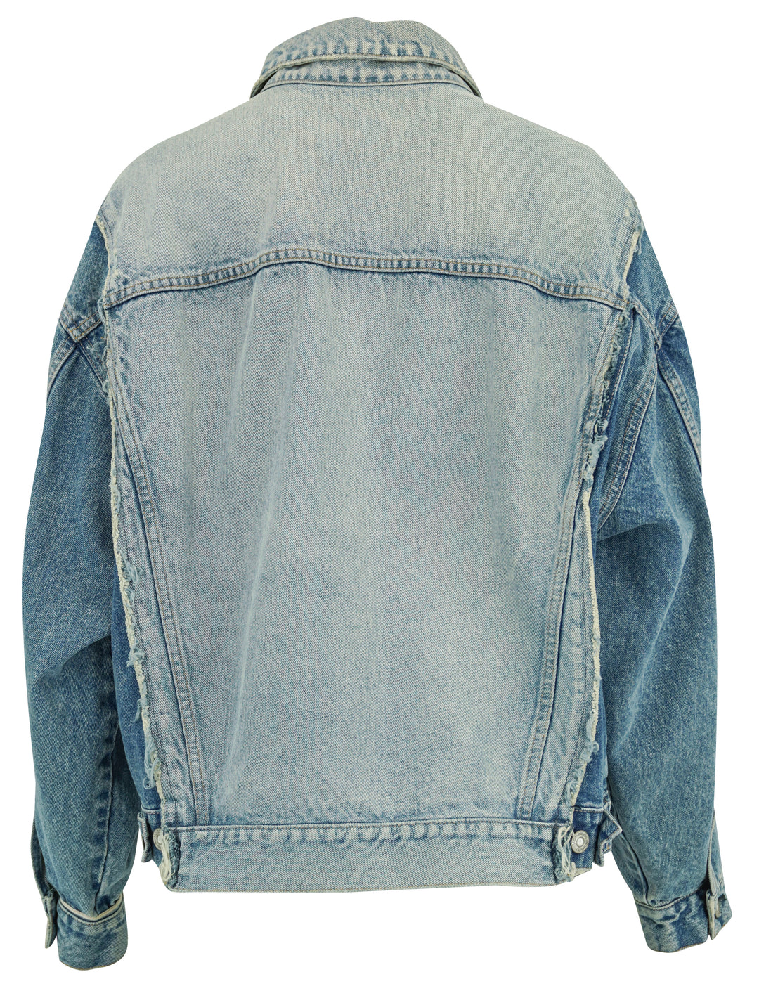 Moussy Two-Toned Denim Jacket in Blue - Discounts on Moussy Vintage at UAL