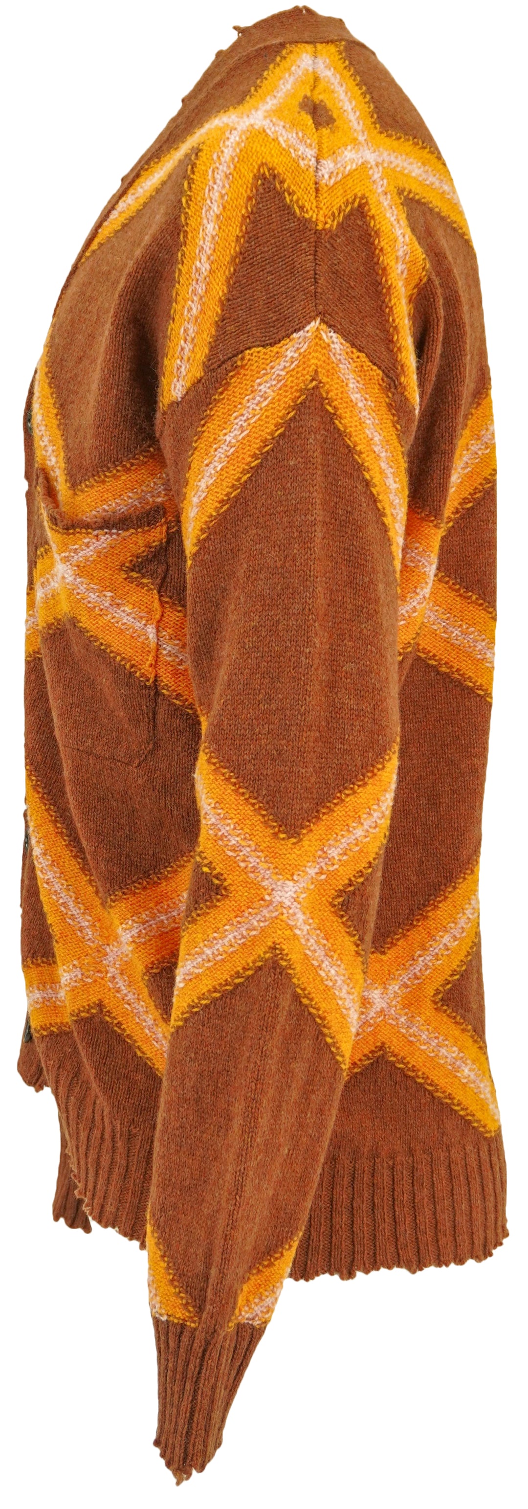 Marni Argyle Cardigan in Light Brown,Orange and Light Pink - Discounts on Marni at UAL