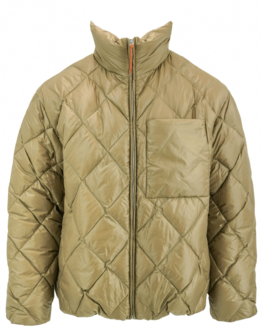 Jil Sander Quilted Puffer Jacket in Beaver - Discounts on Jil Sander at UAL