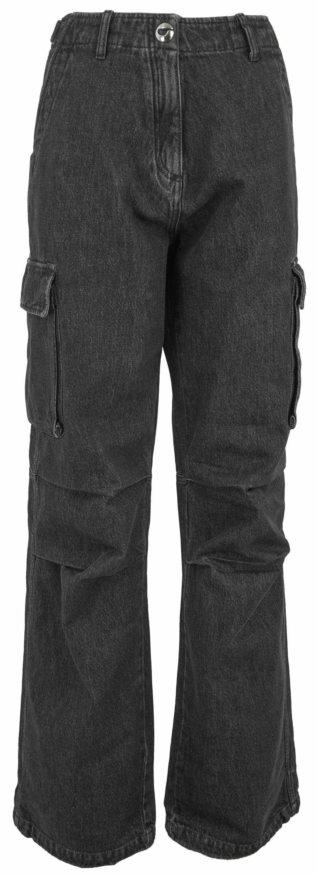 Coperni Wide Leg Cargo Denim in Faded Black - Discounts on Coperni at UAL