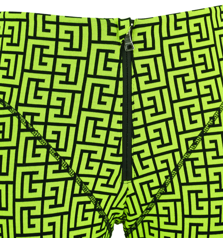Balmain Monogram Leggings in Neon Green - Discounts on Balmain at UAL